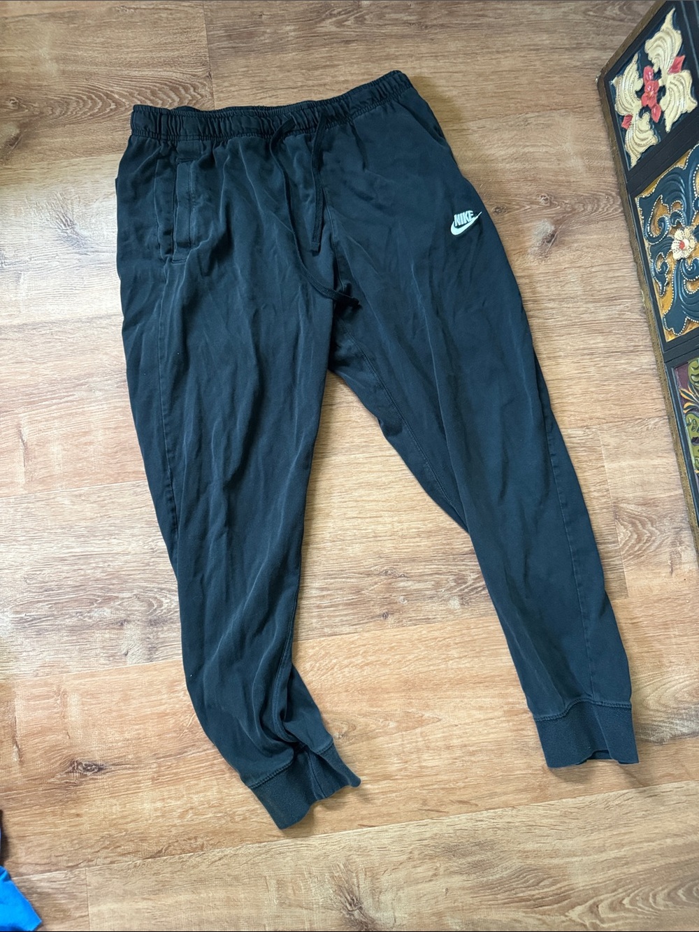 Nike Black Joggers with White Swoosh Logo men’s large